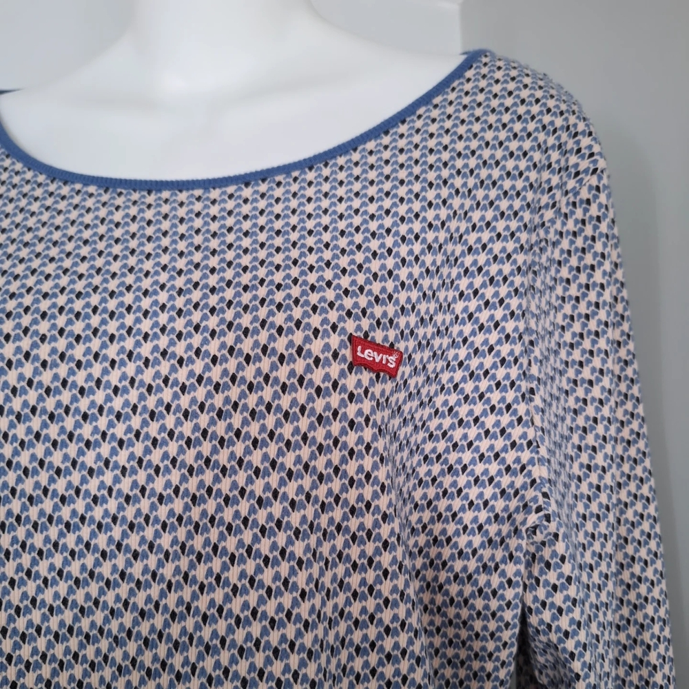 LEVIS Women's Blue Patterned Top - Picture 3 of 3